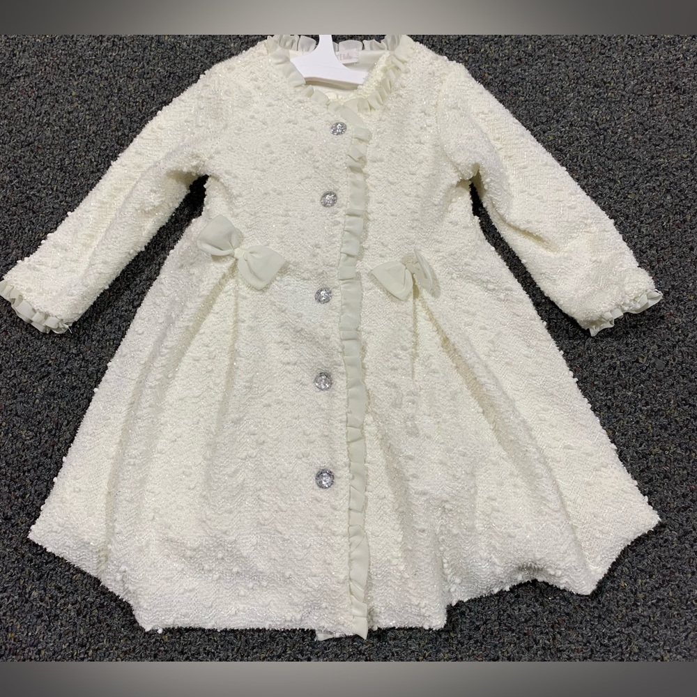 Nannette Kids size 2T two piece sparkly winter white spring Easter dress & coat